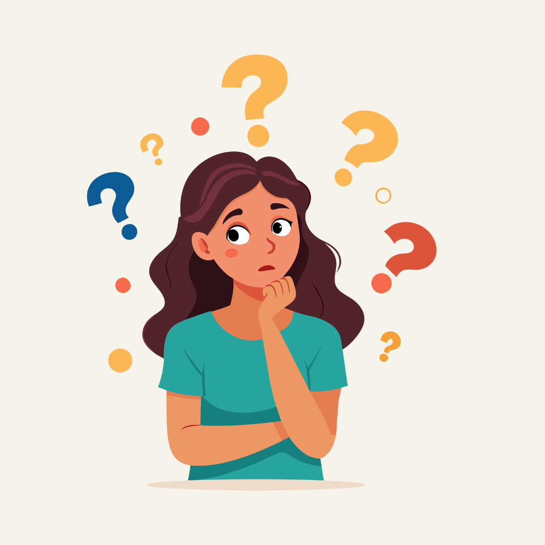 Dessin d'une femme qui se pose des questions