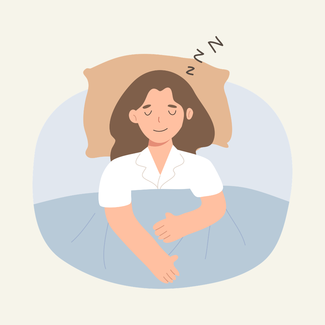Dessin d'une femme qui dort dans son lit